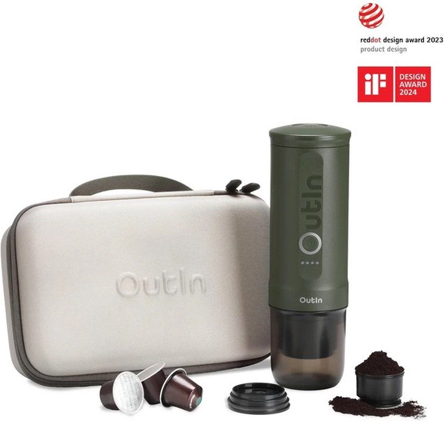 outin-nano-draagbare-espresso-machine-cadeauset-forest-green - Mammafina