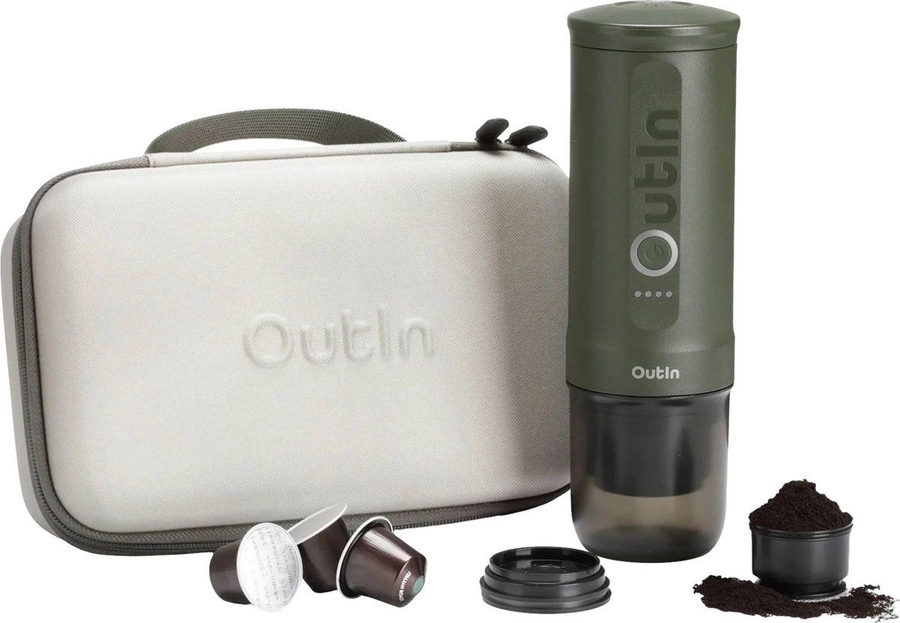 OutIn Nano Draagbare Espresso Machine - Cadeauset - Forest Green - Mammafina OutIn Nano Draagbare Espresso Machine - Cadeauset - Forest Green